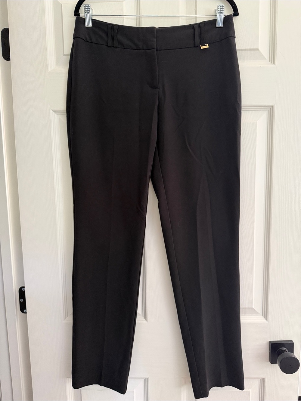 Anne Klein Black Tailored Straight-Leg Trousers